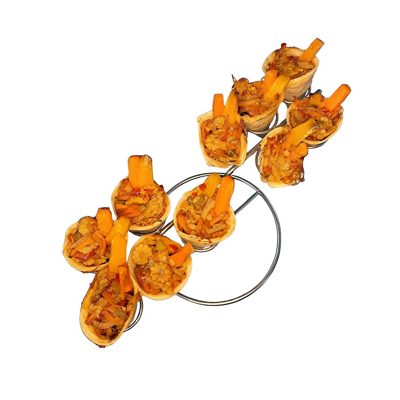 Vegetarischer Mini Wrap mit asiatischer Wok-Gemüsefüllung