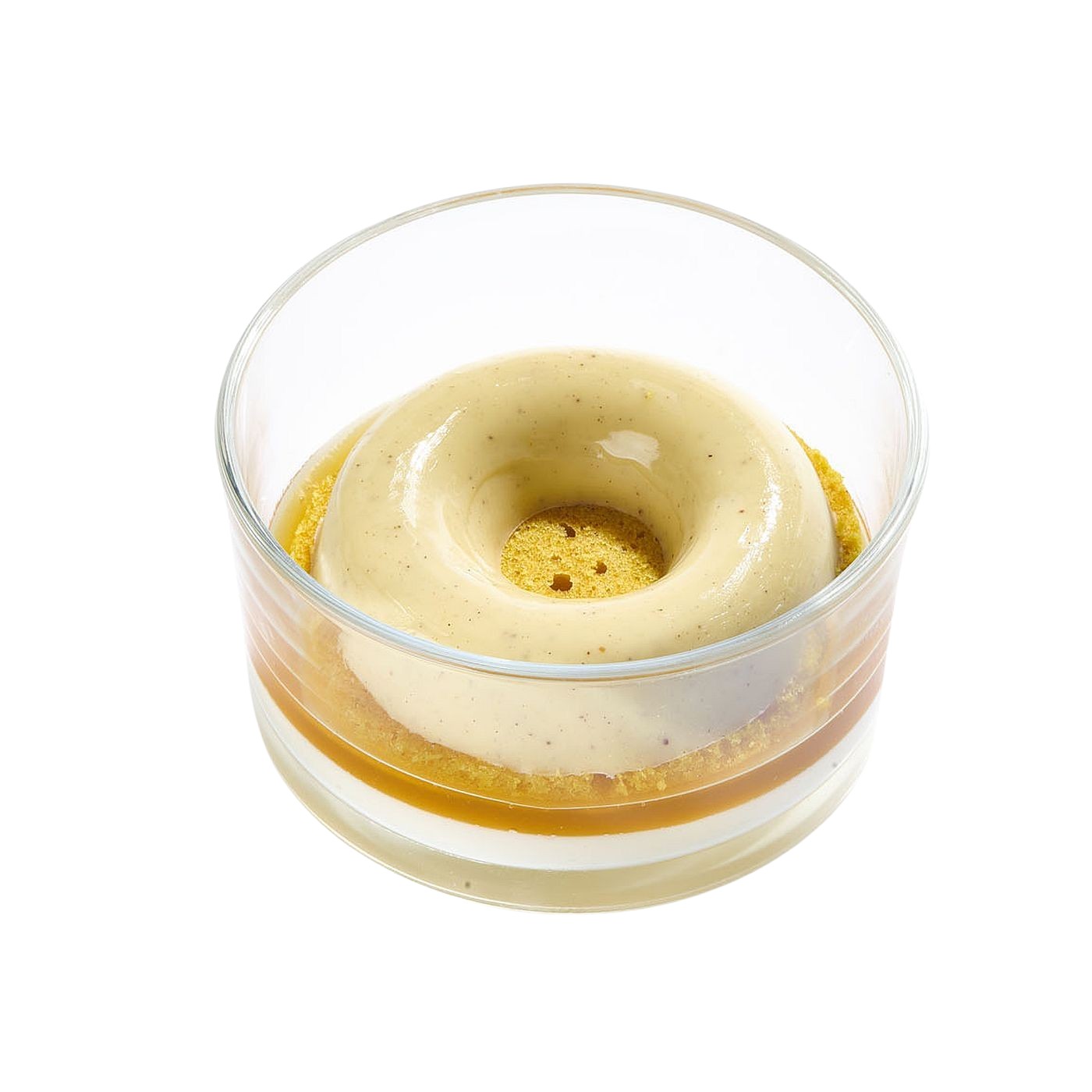 Zitrusdessert im Flying-Fingerfood-Glas mit Bergamotte, Kalamansi, Vanille und Honig