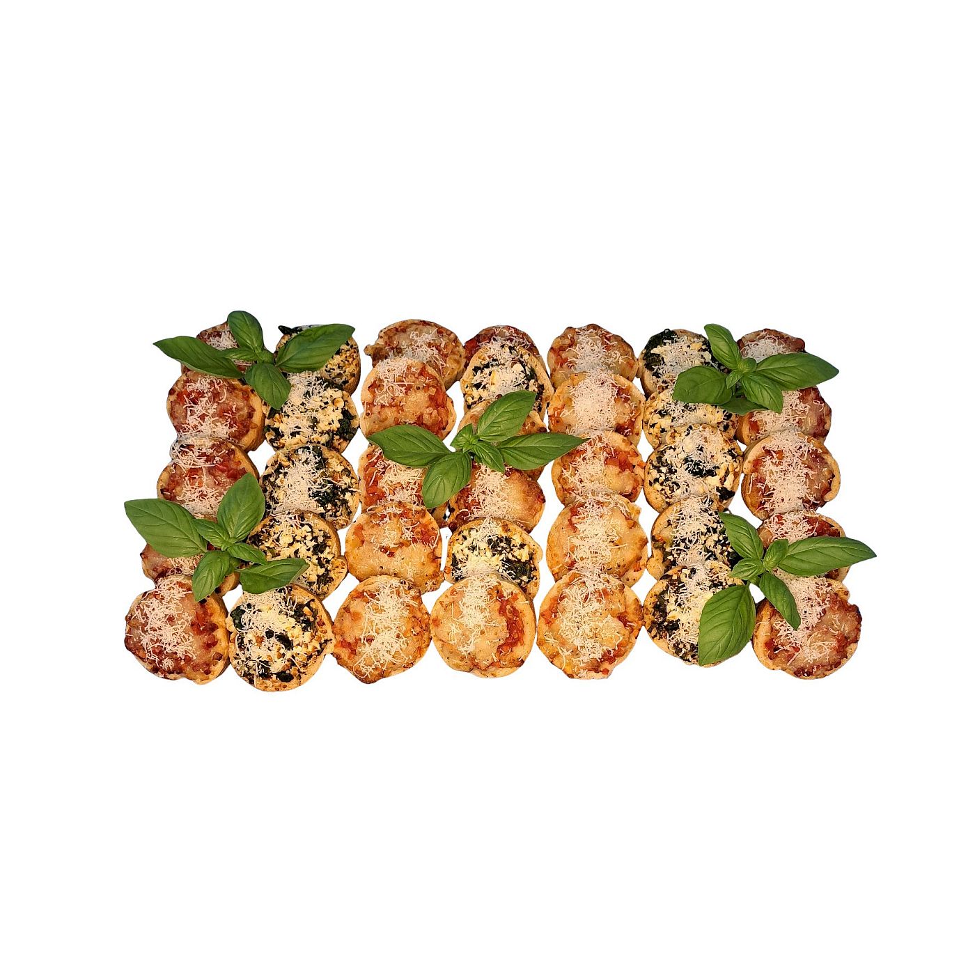 Bruschetta mit Feta-Spinat, Tomaten-Käse und Salami-Paprika auf knusprigem Baguette – kreative Fingerfoodauswahl